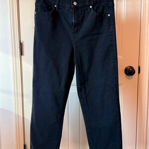 Express Women’s Straight Ankle High Rise Black Denim Jeans